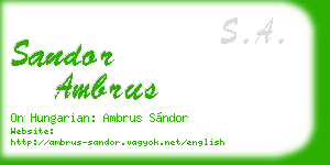 sandor ambrus business card